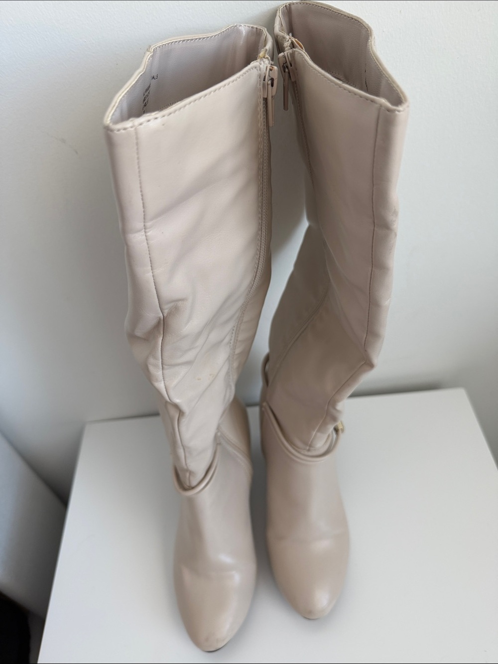 Karen Scott Tall Over-the-Knee Boots in Cream